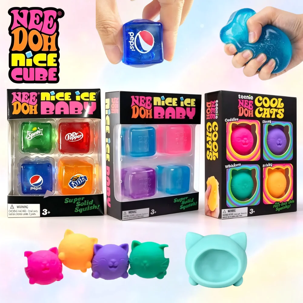 Fidget Cube Original - 2026년형 신제품 NeeDoh 미니 4개입 큐브