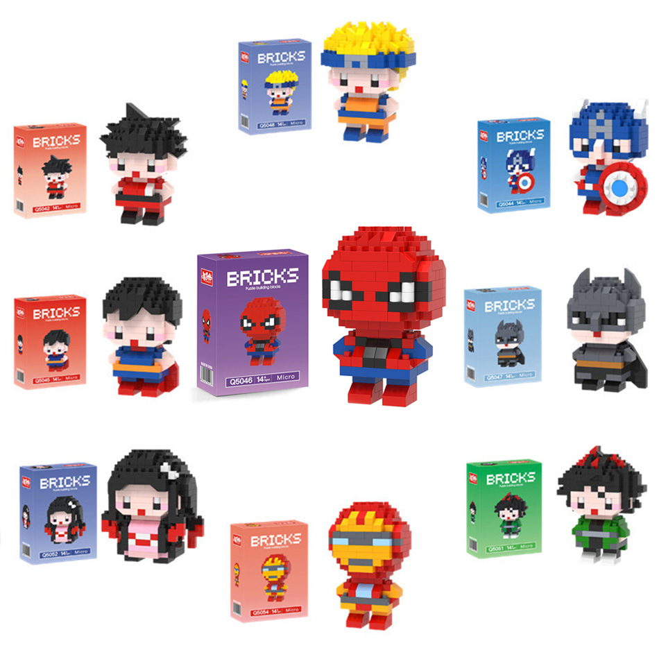 스파이더맨, 아이언맨, 캡틴 아메리카 & 배트맨 Q-버 - Building Block Mini 리뷰 및 가격