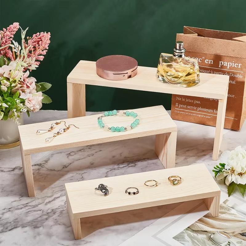 직사각형 나무 소재의 주얼리 진열대, 나무 선반, 전시 - Display Risers Set 리뷰 및 가격